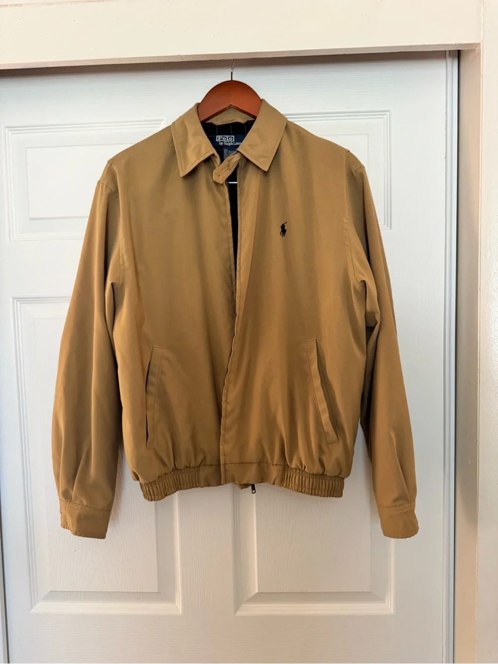 Polo by Ralph Lauren Men’s Khaki Harrington Jacket Plaid Lined Size Small